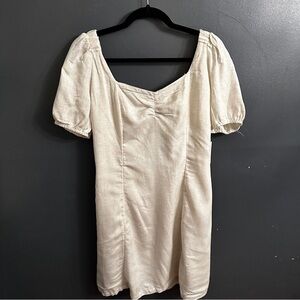 NWT Japna back tie oatmeal colored linen mini dress | size medium